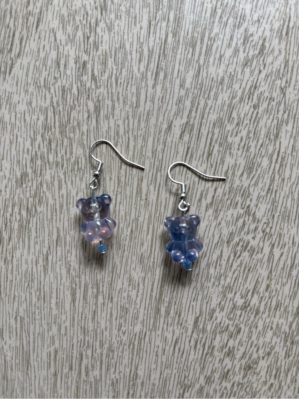 Hand Crafted Blue and Pink Gummy Bear Drop Earrings - Women Jewelry